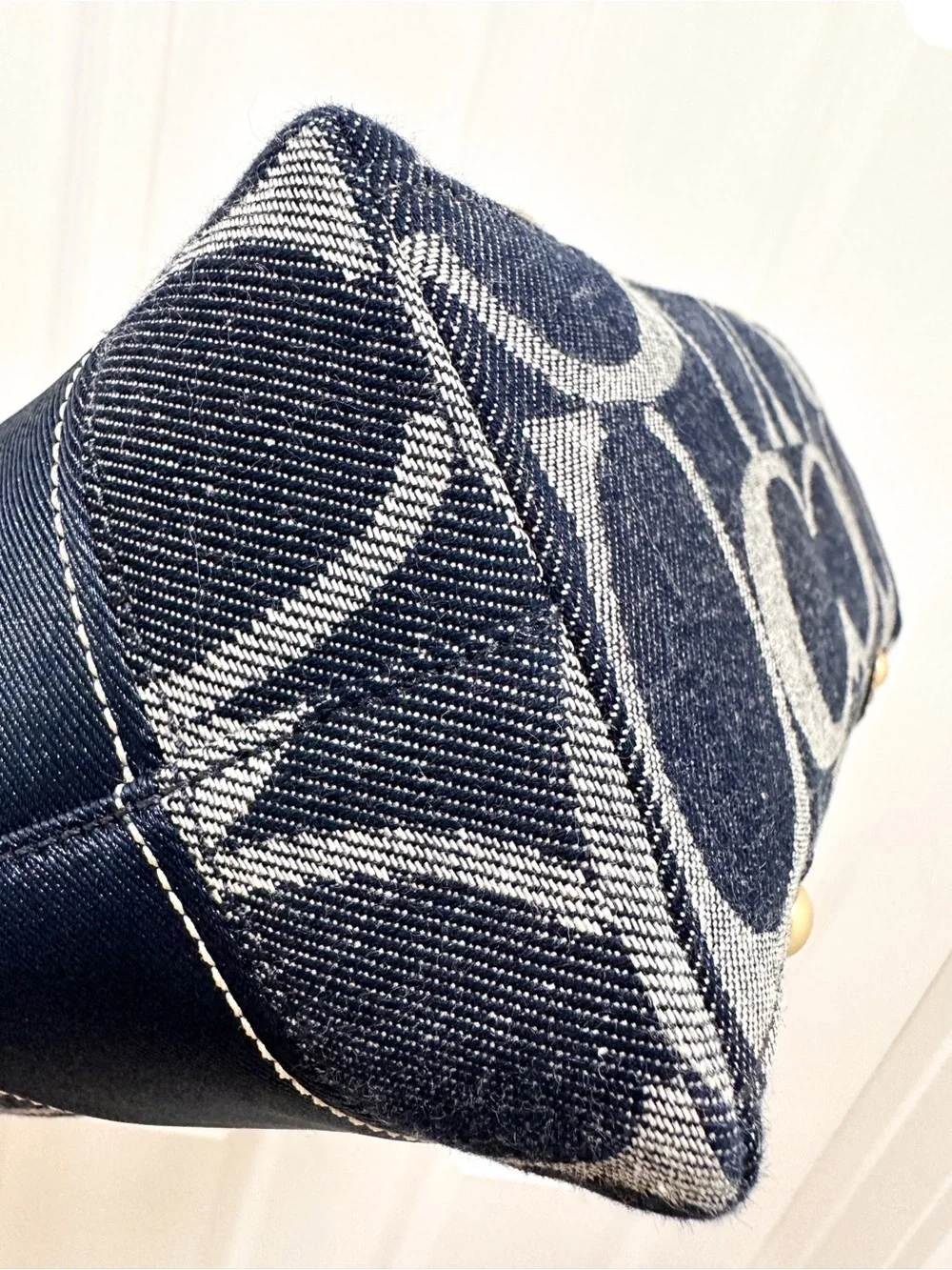 Coach Signature Denim Legacy Heritage Stripe Tote Y2K